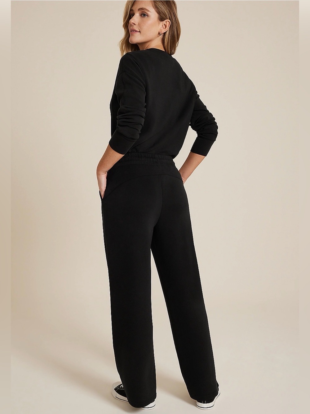 Maurices XXL Cloud Scuba Knit wide leg sweatpant black - Picture 2 of 6